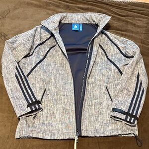 Adidas Heathered Gray Jacket with Black Stripes